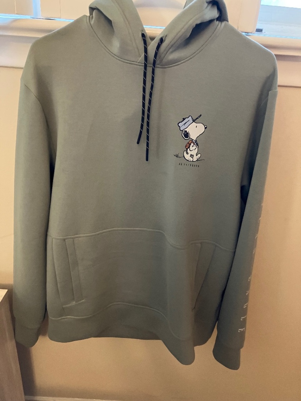 American Eagle Snoopy Hoodie in Olive Green